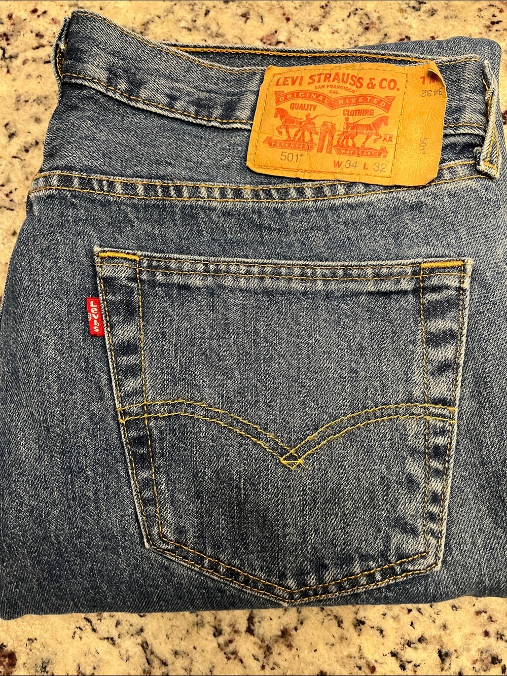 Levi's Men's Straight Blue Denim Jeans with Red Tab